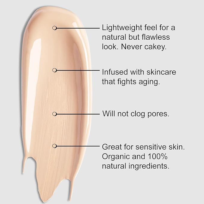 Organic Aloe-Based LUX Liquid Foundation, Natural Vegan Gluten-Free Made in USA, Vanilla-VivaGrace Women