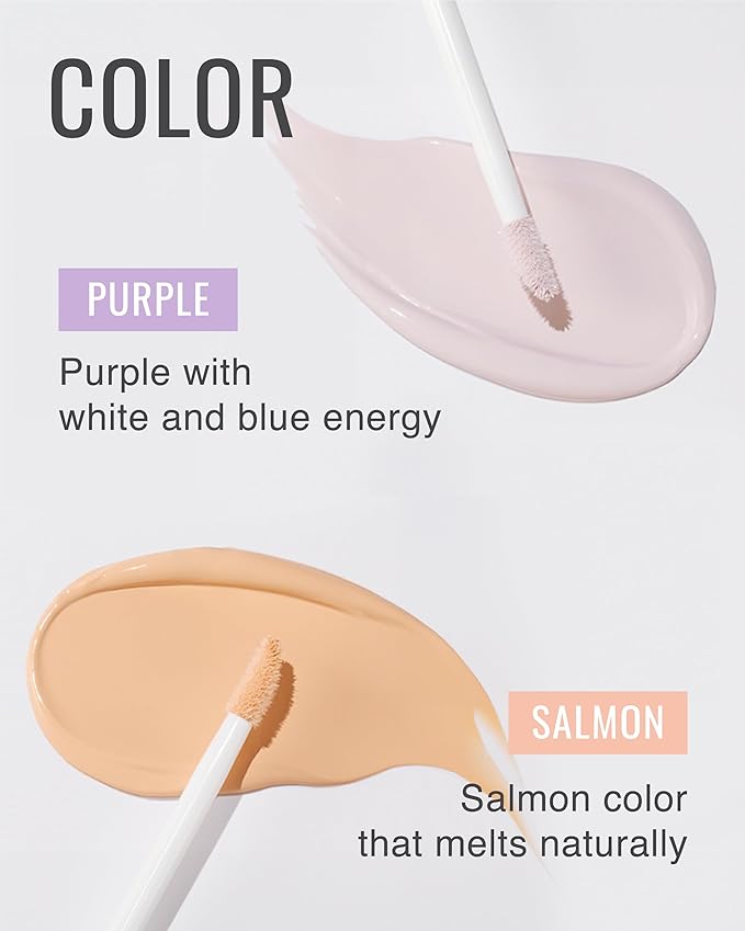 VDL Expert Color Under-Eye Primer (Purple, 0.19 oz) - Color-Correcting Concealer for Dark Circles, Uneven Skin Tone. Hydrating, Smooth. Korean Makeup.-VivaGrace Women