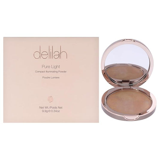 delilah - Pure Light Compact Illuminating Powder - Aura - Lightweight, Long Lasting, Loose Setting Powder Face Makeup For Brightening And Radiant Finish - Light Coverage - Vegan - Cruelty No-0.34 oz-VivaGrace Women