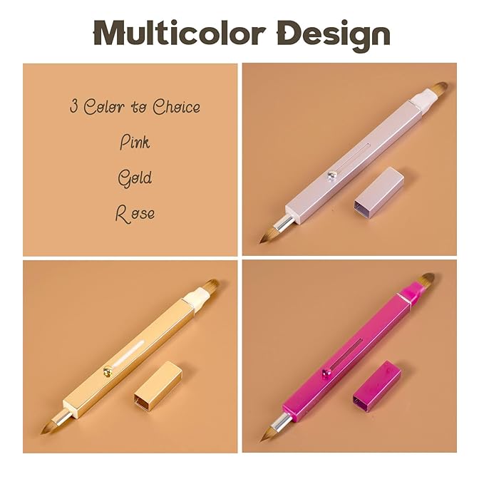 Lip Applicator Brush - 3 Pack Exquisite Professional Dustproof Retractable Lip Brush - Makeup Lipstick Lip Gloss Applicators (Pink Red Gold)-VivaGrace Women
