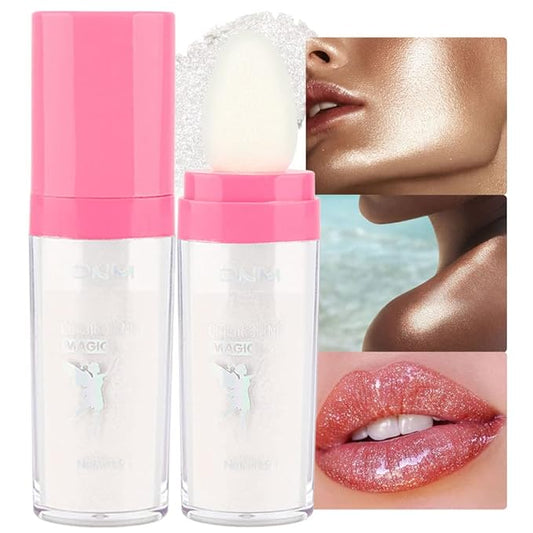 evpct 1Pcs Glitter Highlighter Powder Stick Make up Puff Fairy Stick Peal White Shimmer Glitter Face Body Liquid Highlighter makeup illuminators de maquillaje polvo traslucido maquillaje para mujer 01-VivaGrace Women