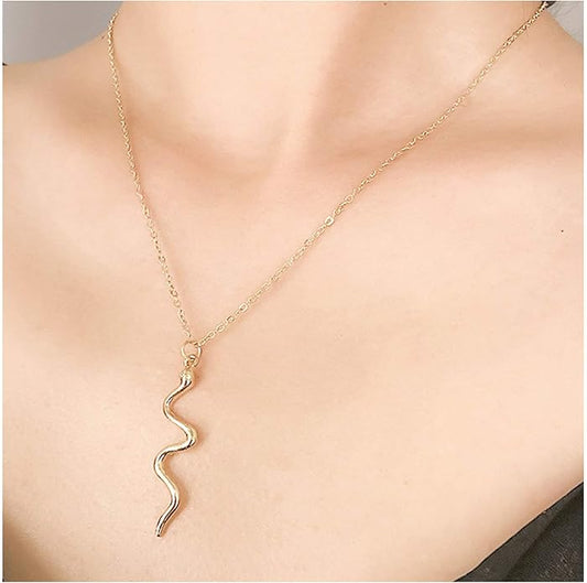 Snake Pendant Necklace Punk Serpent Drop Necklace Vintage Animal Necklaces Chain Jewelry for Women and Girls-VivaGrace Women