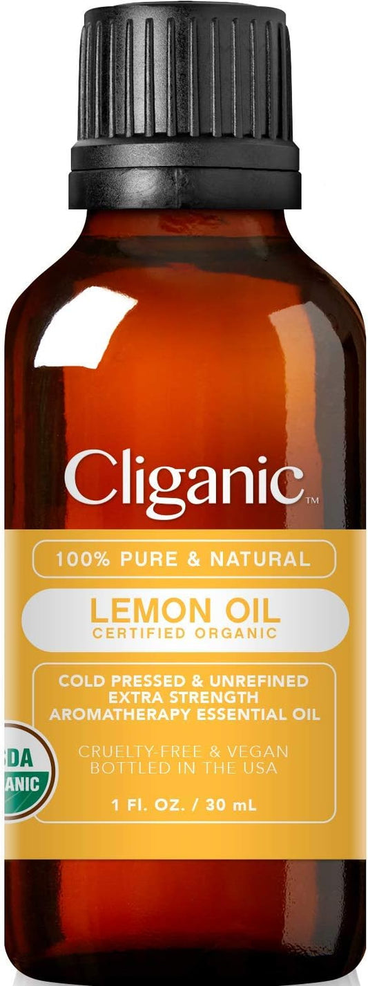 Cliganic USDA Organic Lemon Essential Oil (1oz) - 100% Pure & Natural | Undiluted, for Aromatherapy, Household Cleaning | Non-GMO Verified-VivaGrace Women