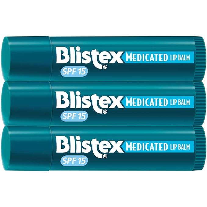 Blistex Medicated Lip Balm, 0.15 Ounce, 3 Count (Pack of 1) Prevent Dryness & Chapping, SPF 15 & Five Star Lip Protection Balm, 0.15 Ounce – Wind & Water-Resistant Lip Care-VivaGrace Women