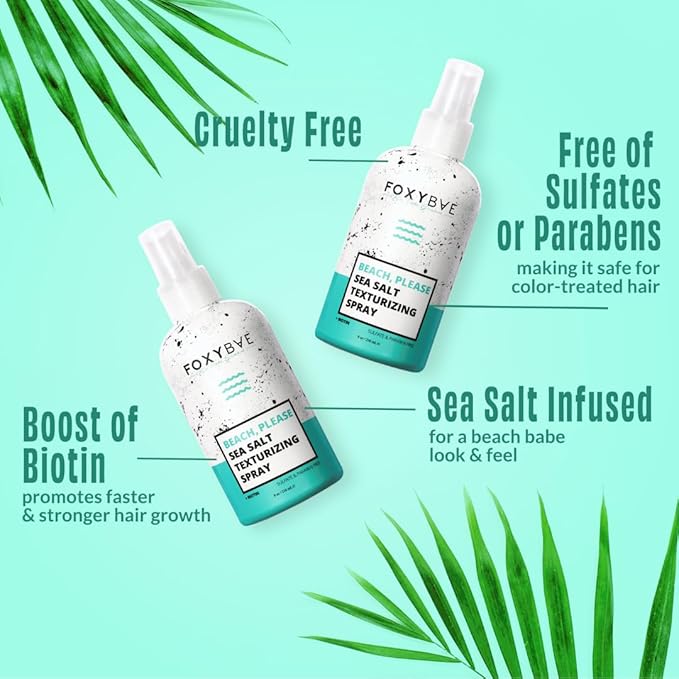 FoxyBae Sea Salt Spray for Hair - with Biotin - Texture, Texturizing, Volumizing, Thickening - for Men & Women - 8 Fl Oz-VivaGrace Women