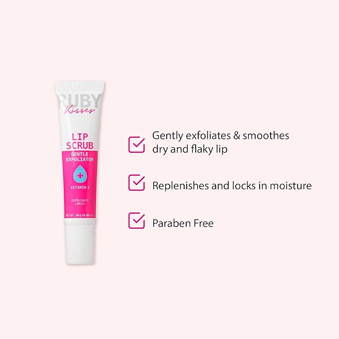 Ruby Kisses Exfoliating Lip Scrub, Gentle Smoothing for Soft Lips, Jojoba & Shea Butter Enriched, Non-Greasy, Hydrating Lip Care, Lightweight for Healthy & Supple Lips-VivaGrace Women