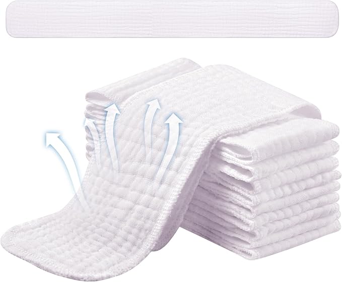 Toulite 10 Pcs 6 Layer Bra Liner Sweating, Cotton Sweat Liner Under Bra Pad Breast Washable Rectangle Absorb for Women Supply-VivaGrace Women