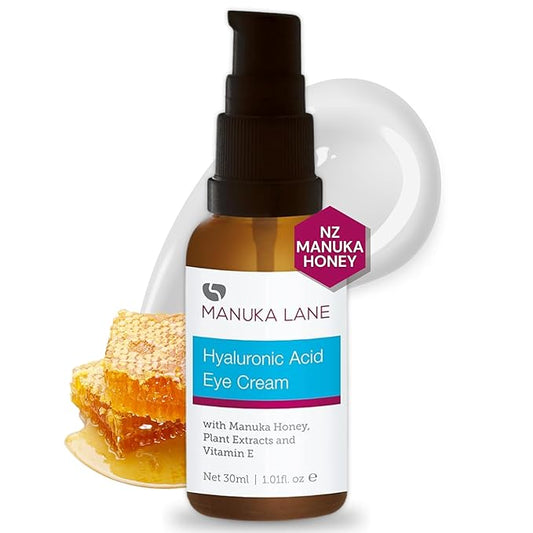 Hyaluronic Acid Eye Cream with Plant Extracts, Manuka Honey, Eye Bright Extract & Vitamin E | Plant Based Formula | Carefully formulated to keep your eyes bright and healthy!-VivaGrace Women