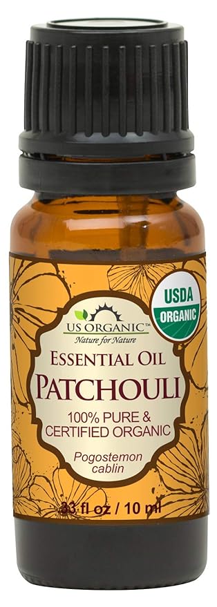 US Organic 100% Pure Patchouli Essential Oil - USDA Certified Organic, Steam Distilled - W/Euro droppers (More Size Variations Available) (10 ml / .33 fl oz)-VivaGrace Women