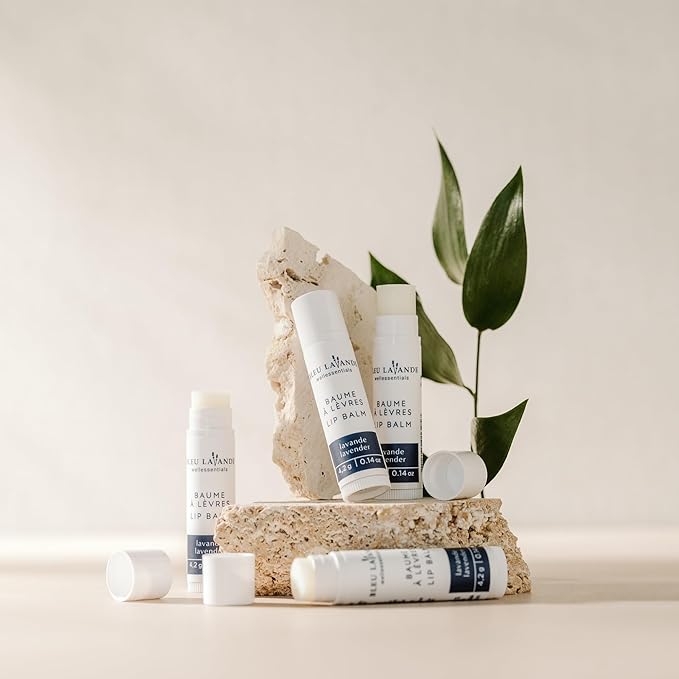 Bleu Lavande - Natural Lavender Lip Conditioner – Stick Lip Balm Repairs, Moisturizes & Protects - Soothes Chapped Lips & Restores Hydratation - Olive Oil & Shea Butter Base Lip Care - 4.2g - 3 Pack-VivaGrace Women