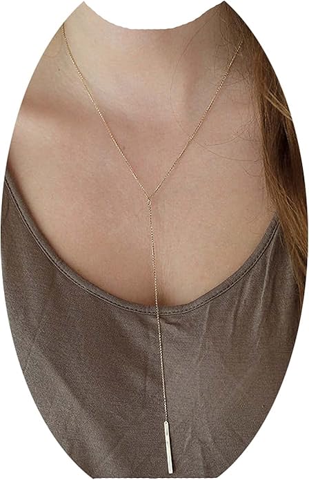 Boho Long Bar Necklace Choker Y Lariat Necklace Chain Minimalist Drop Necklace Jewelry for Women and Girls-VivaGrace Women