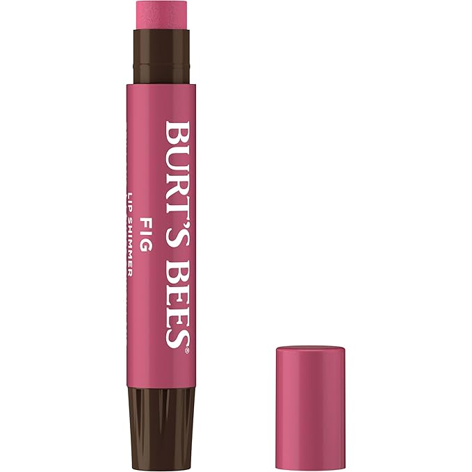 Burt's Bees Shimmer Lip Tint, Tinted Lip Balm Stick, Moisturizing for All Day Hydration with Natural Glowy Pigmented Finish & Buildable Color, Fig, 1 Tube, 0.09 oz.-VivaGrace Women