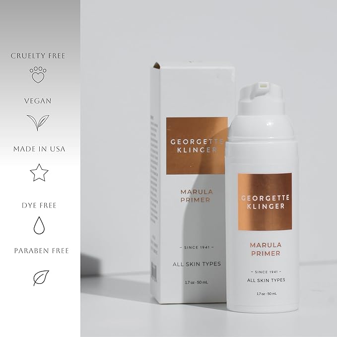 Marula Primer - Vitamin-Rich Hydrating & Gentle Moisturizer, Lightweight Instant Pore Minimizer, Long-Lasting Makeup Base, Smooth Application, Unclogs Pores & Fills Lines -1.7 oz by Georgette Klinger-VivaGrace Women