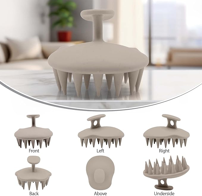 Fiora Naturals Scalp Massager Shampoo Brush - Silicon Scalp Scrubber & Exfoliator for Dandruff Removal and Hair Growth, Scalp Brush for Wet & Dry Hair, Shampoo Brush for Men, Women, Kids - BPA Free-VivaGrace Women