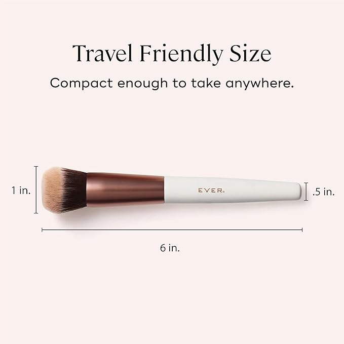 EVER Foundation Brush, Professional Face Makeup Brushes for Liquid and Powder Foundation, Contoured Foundation Brush, Vegan and Cruelty-Free-VivaGrace Women