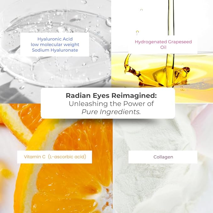 Anti-age under eye masks - With Hyaluronic Acid, Collagen & Vitamin C. Natural gel eye masks, under eye gel patches for dark circles & puffy eyes. Anti wrinkle skincare, hydrating & soothing. 20 pairs-VivaGrace Women