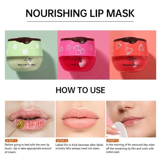 3PCS Bee Lip Balm Honey Pot, Moisturizing Propolis Lip Mask,Hydrating Prevention Dry and Cracked Lip Scrubs Exfoliator,Lip Sleep Mask Reduces Lip Lines Lip Skin Care Products-VivaGrace Women