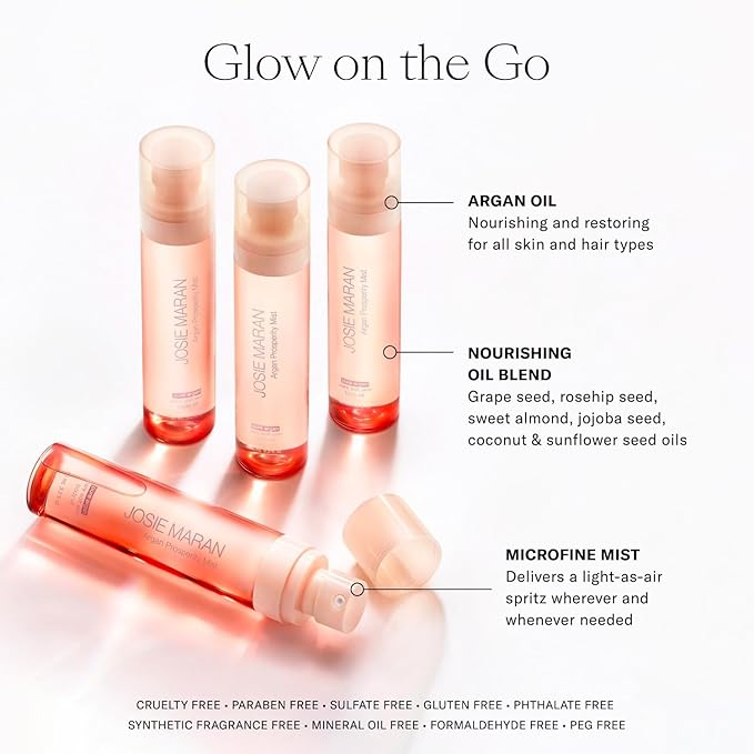 Josie Maran Moisture Miracle Workers Duo - 100% Pure Argan Oil & Hydrating Body Mist - Moisturizing Skincare Set with Nutrient-Rich Ingredients for All Skin Types - Vegan & Cruelty-Free (2 Piece Set)-VivaGrace Women