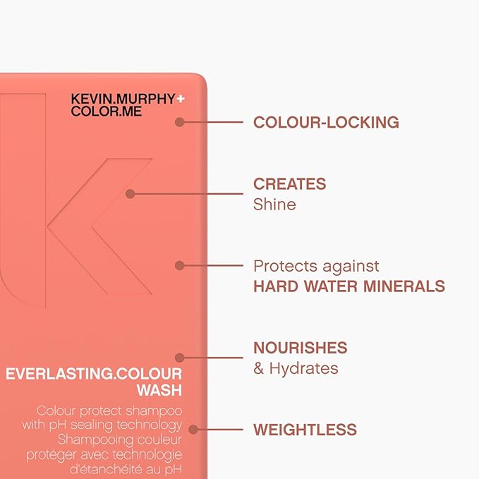 KEVIN.MURPHY EVERLASTING.COLOUR WASH - Hair Colour Shampoo - Colour Protect Hair Care - pH Balanced Shampoo - Sulphate Free - 250 mL / 8.4 fl oz-VivaGrace Women