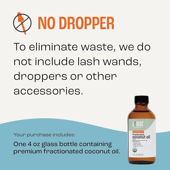 J MAC BOTANICALS Organic Fractionated Coconut Oil (4 oz Glass Bottle) Organic Carrier Oil and moisturizer-VivaGrace Women