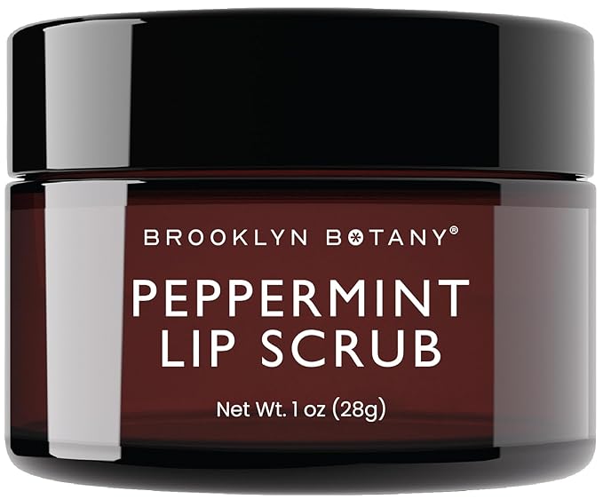 Brooklyn Botany Lip Scrub Exfoliator 1 oz – Lip Moisturizer for Dry Lips and Chapped Lips – Gentle Lip Exfoliator for Smooth and Brighter Lips – Peppermint Flavor-VivaGrace Women