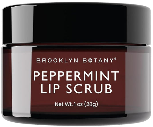 Brooklyn Botany Lip Scrub Exfoliator 1 oz – Lip Moisturizer for Dry Lips and Chapped Lips – Gentle Lip Exfoliator for Smooth and Brighter Lips – Peppermint Flavor-VivaGrace Women