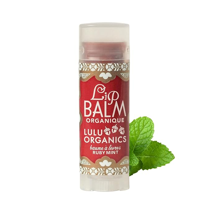 Natural Lip Balm, Nourishing and Moisturizing Premium Lip Care, Handmade Hydrating Lip Balm, Lip Treatment for Dry and Cracked Lips, Repairing and Fragrance Free - Ruby Mint - 0.15oz-VivaGrace Women