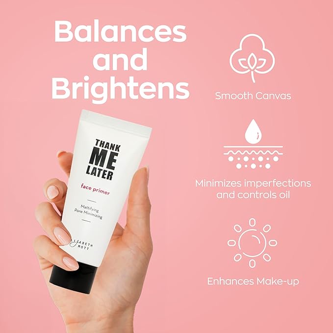 Elizabeth Mott Thank Me Later Face Primer - Mattifying Makeup Base Primer for Shine and Oil Control - Pore Minimizer, Smooths Wrinkles and Fine Lines – Long-Lasting Makeup Gripping Formula, 30g-VivaGrace Women