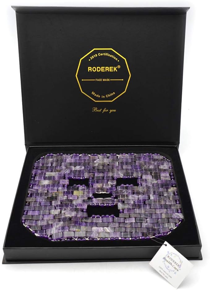 Jade Face Mask, Jade Mask for Relieving Face & Eye Puffiness Migraine, Anti Wrinkle Mask Therapy, Yoga Meditation Tools (Amethyst)-VivaGrace Women