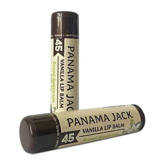Panama Jack Sunscreen Lip Balm - SPF 45, Broad Spectrum UVA-UVB Sunscreen Protection, Prevents & Soothes Dry, Chapped Lips, Vanilla, 12-pack-VivaGrace Women