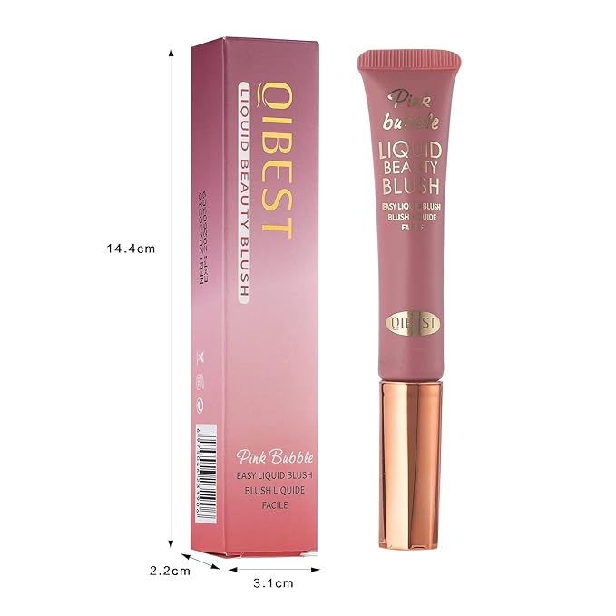 Liquid Blush Beauty Wand Matte Cream Blush Stick with Soft Cushion Applicator For Natural Cheek Tint Blendable Lightweight Long Lasting Dewy Finish makeup blush for Face(03 Plum Wine)-VivaGrace Women