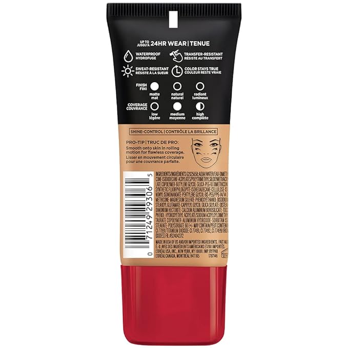 L'Oreal Paris Cosmetics Makeup Infallible Pro-Matte Liquid Longwear Foundation, Fresh Beige, 1 fl oz-VivaGrace Women
