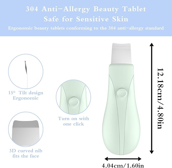 Skin Scrubber Face Spatula Skin Spatula Pore Cleaner Blackhead Remover Tools for Facial Deep Cleansing Skin Care Tool for Men and Women (Green)-VivaGrace Women