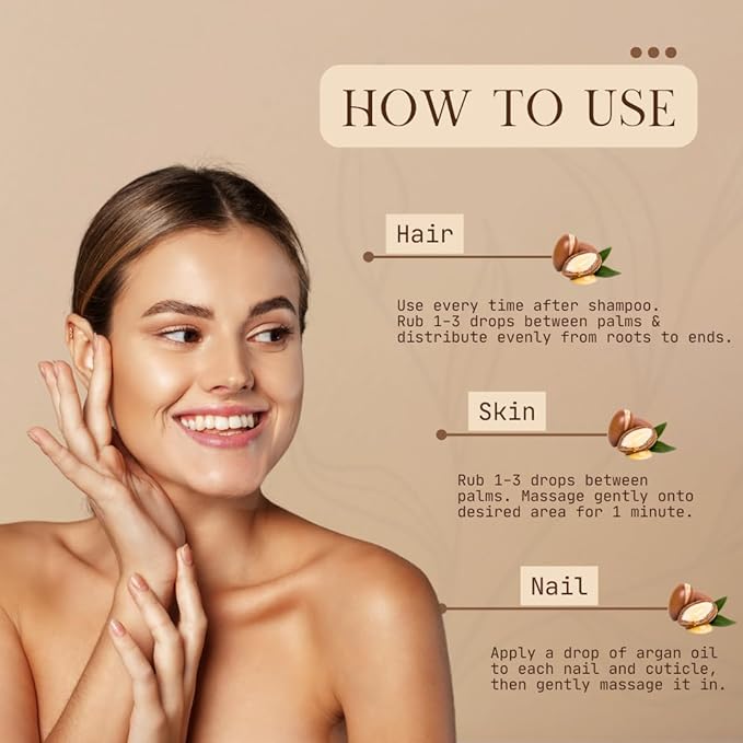 VoilaVe USDA and ECOCERT 100% Pure Organic Moroccan Argan Oil for Skin, Nails & Hair Growth, Anti-Aging Face Moisturizer, Cold Pressed, Hair Moisturizer, Rich in Vitamin E, As Seen On TV - 4 fl oz-VivaGrace Women