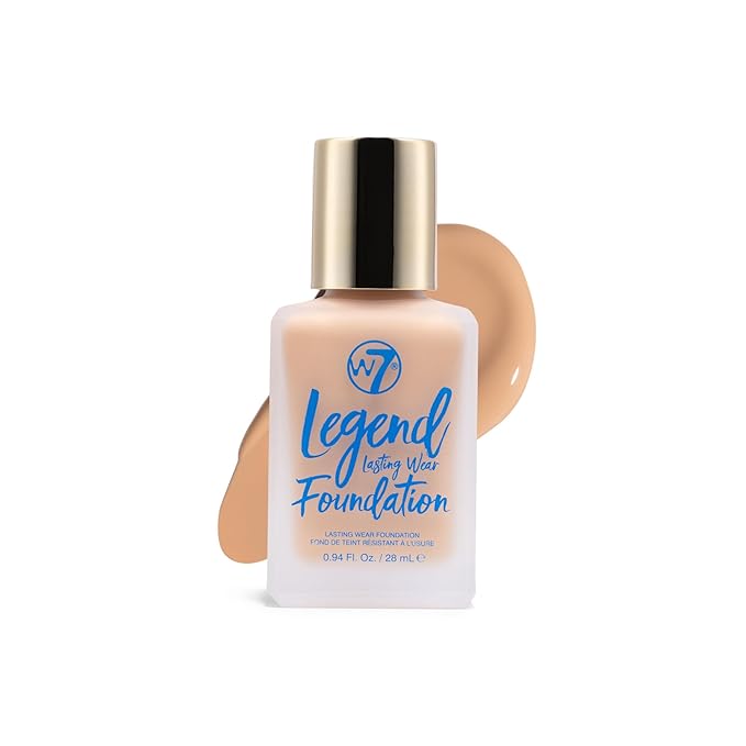 W7 Legend Foundation - Creamy Liquid Foundation for Poreless, Semi-Matte Medium Coverage - 28ml (Soft Tan)-VivaGrace Women