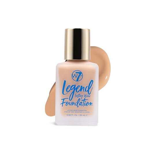 W7 Legend Foundation - Creamy Liquid Foundation for Poreless, Semi-Matte Medium Coverage - 28ml (Soft Tan)-VivaGrace Women