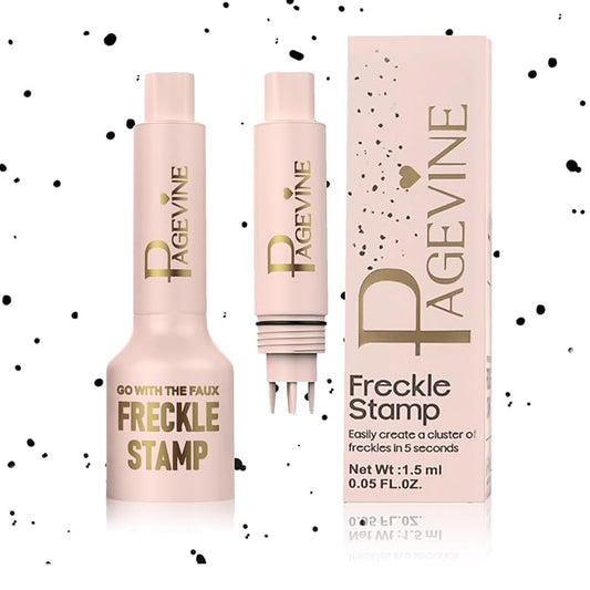 Upgrade Freckle Pen Stamp– Waterproof Faux Fake Freckles Makeup Tool, Natural-Looking Freckle Maker & Spray with Multi-Prong Precision Stamp Head, Long-Lasting Sunkissed Makeup (MEDIUM)-VivaGrace Women
