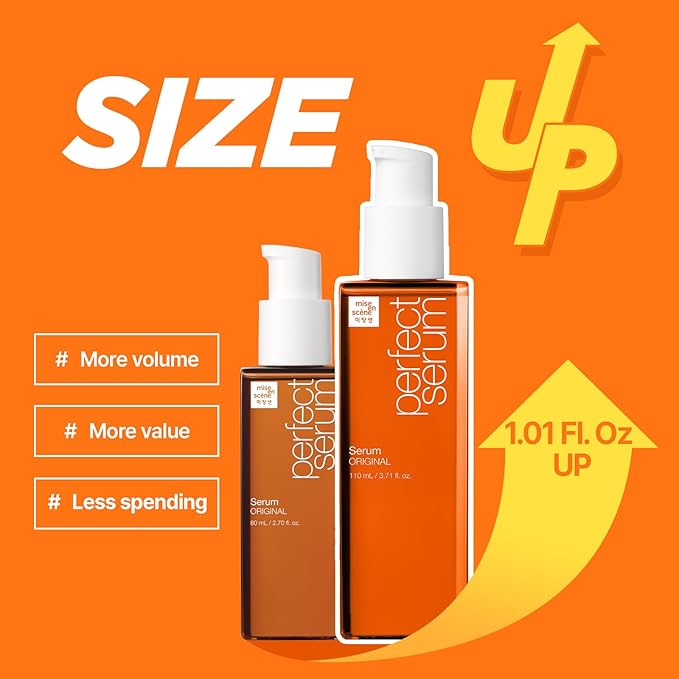 Mise En Scene Perfect Serum Original Bigger Size - Hair Oil for Frizzy & Dry Hair, Hydration and Nutrition Hair Essence for Damage Care, Floral Fragrance, Korean Hair Care Product, 3.71 Fl Oz.-VivaGrace Women