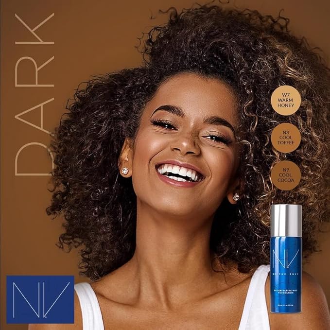 NV BB Perfecting Mist Foundation Buildable Coverage Professional Airbrush Makeup with Plant-based Stem Cell Polypeptides, Vitamins A, D, E and Aloe, 1.5 ounces, Warm Honey-VivaGrace Women