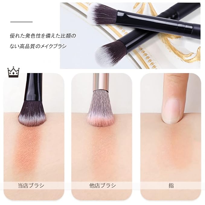 MSQ Eye Makeup Brushes 12pcs Eyeshadow Makeup Brushes Set with Soft Synthetic Hairs & Real Wood Handle for Eyeshadow, Eyebrow, Eyeliner, Blending(Black without bag)-VivaGrace Women