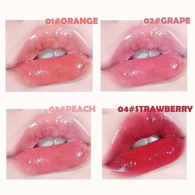 Plumping Lip Oil,Lip Gloss Hydrating Tinted Lip Balm Lip Care Transparent Toot Lip Oil Tinted Lip Glow Oil Long Lasting Nourishing Non-sticky Repairing Lightening Lip Lines Shine Primer Lip Tint（Grape)-VivaGrace Women