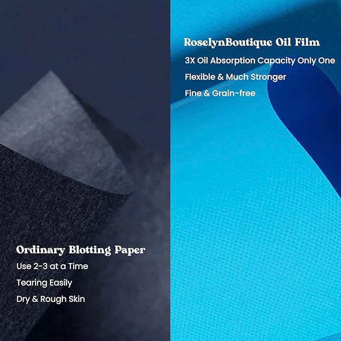 ROSELYNBOUTIQUE Oil Blotting Sheets for Face - Organic Premium Flexible Silky Blotting Sheets Instant Oil-Absorbing Remove Excess Oil & Shine Oil Control Films (50)-VivaGrace Women