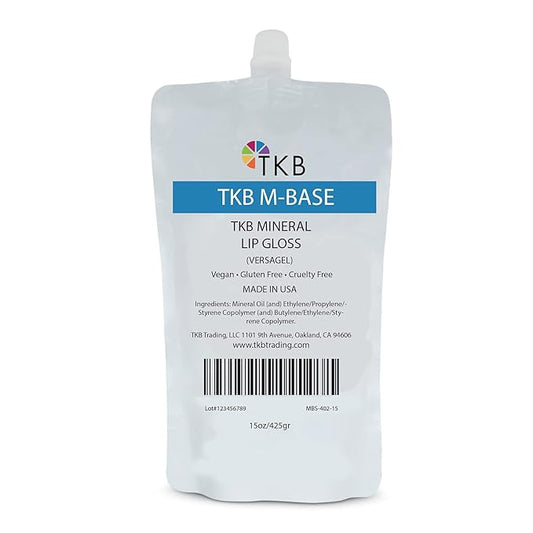 TKB Mineral Lip Gloss (M-Base) | Clear Versagel Base for DIY Lip Gloss, Made in USA (15 oz (425g))-VivaGrace Women