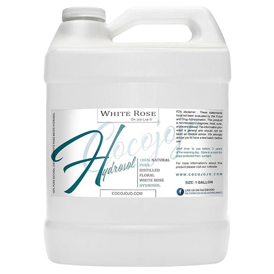 Dr Joe Lab White Rose Water Hydrosol - Natural Distilled Bulgarian Non-GMO Vegan Hydrating Toning Spray Mist Face Hair Skin Pores Locs Dreads - Packaging May Vary (1 Gallon)-VivaGrace Women