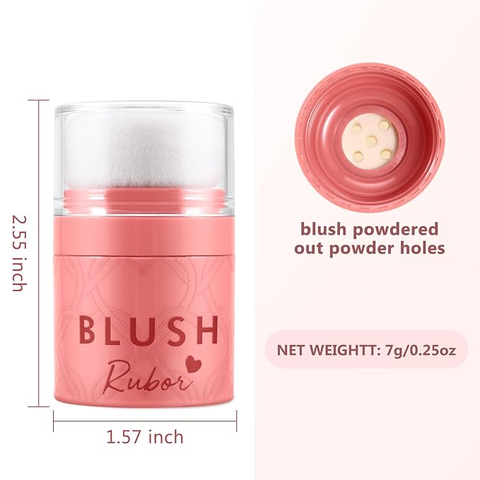 Boobeen Loose Blush Powder Air Cushion Blush, Face Blusher Cheeks Powder, Natural Highly Pigmented Soft Blush Makeup Long Lasting, Matte Finish-VivaGrace Women