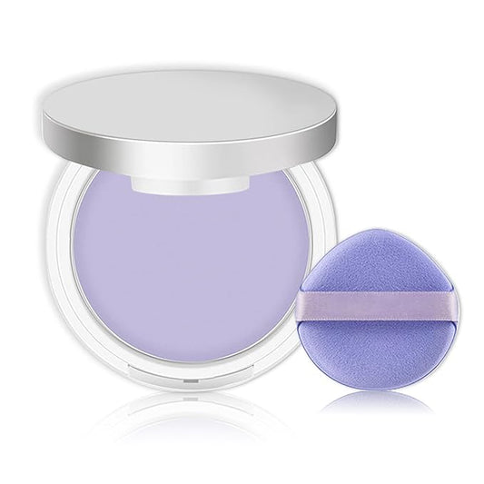 AIUEO Lavender Matte Setting Powder Sunscreen Powder Oil Control Blurring Pressed Powder Refreshing and Comfortable Purple Face Powder Makeup, Polvo Compacto De Maquillaje-VivaGrace Women