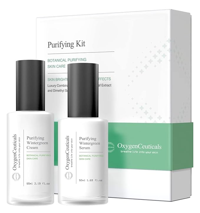 Two-Step Acne Treatment Kit, OxygenCeuticals Purifying Kit, 2 products, Serum + Moisturizer, Breakout Prevention, Acne & Blemish Control, for teens, tweens, males and females, Made in Korea-VivaGrace Women