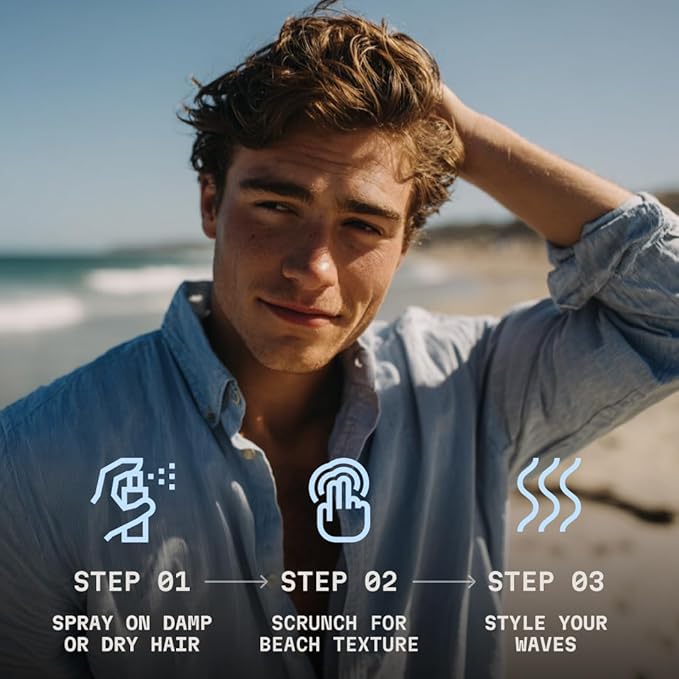 Striking Viking Sea Salt Spray for Men - Medium Hold - 6.76 Fl Oz (200ml) Blue Ocean Scent - Texturizing, Volumizing & Curl Enhancing - Beachy Texture Salt Spray for Hair-VivaGrace Women