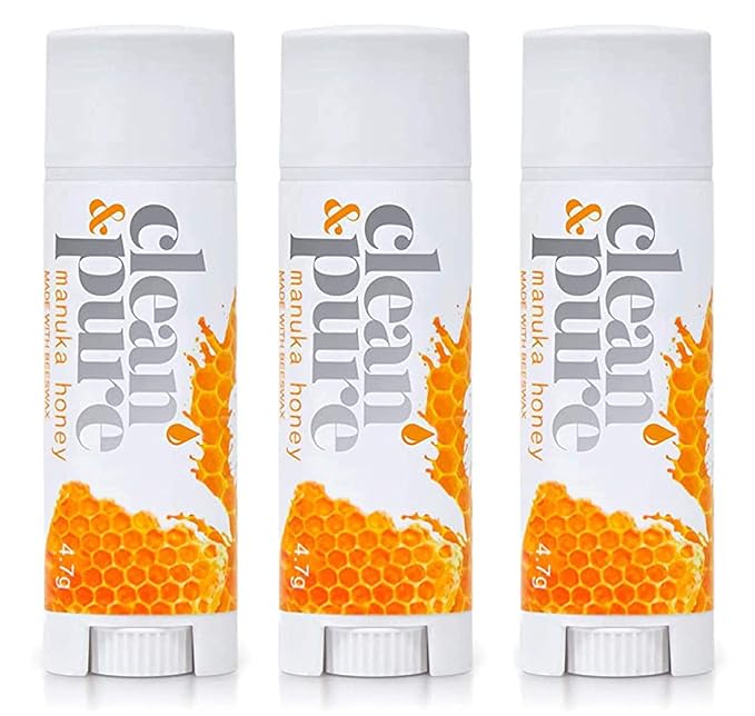 Lip Balm 3-Pack (Manuka Honey) | Lip Care Set With 100% All Natural Beeswax and Vitamin E Oil | Flavored Lip Balm for Dry, Chapped Lips | Made in Australia…-VivaGrace Women