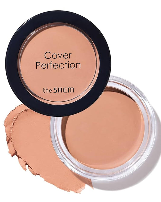 THESAEM Cover Perfection Pot Concealer #Peach Beige - High Adherence & Coverage Balm, Conceals Dark Circles, Corrects Dark Under Tones, Matte Finish Sebum Control for Oily and Combination Skin-VivaGrace Women